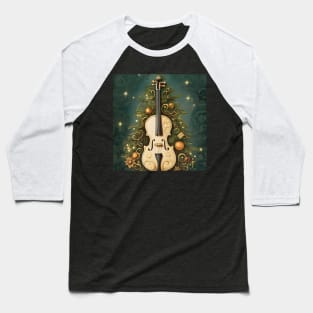 Vintage Hold To Light Christmas Tree With Violin Baseball T-Shirt